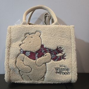 Disney Winnie the Pooh Beige Tote with Red Scarf